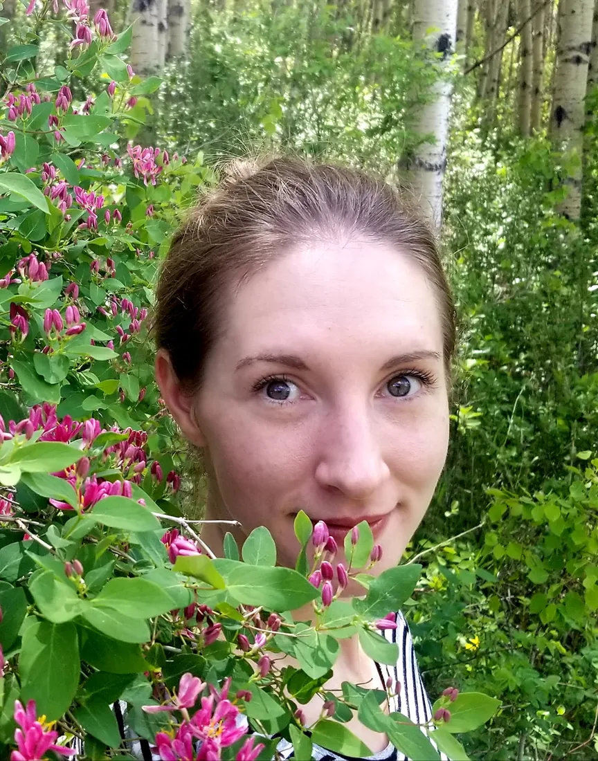 Chloe Fowler among the honeysuckle